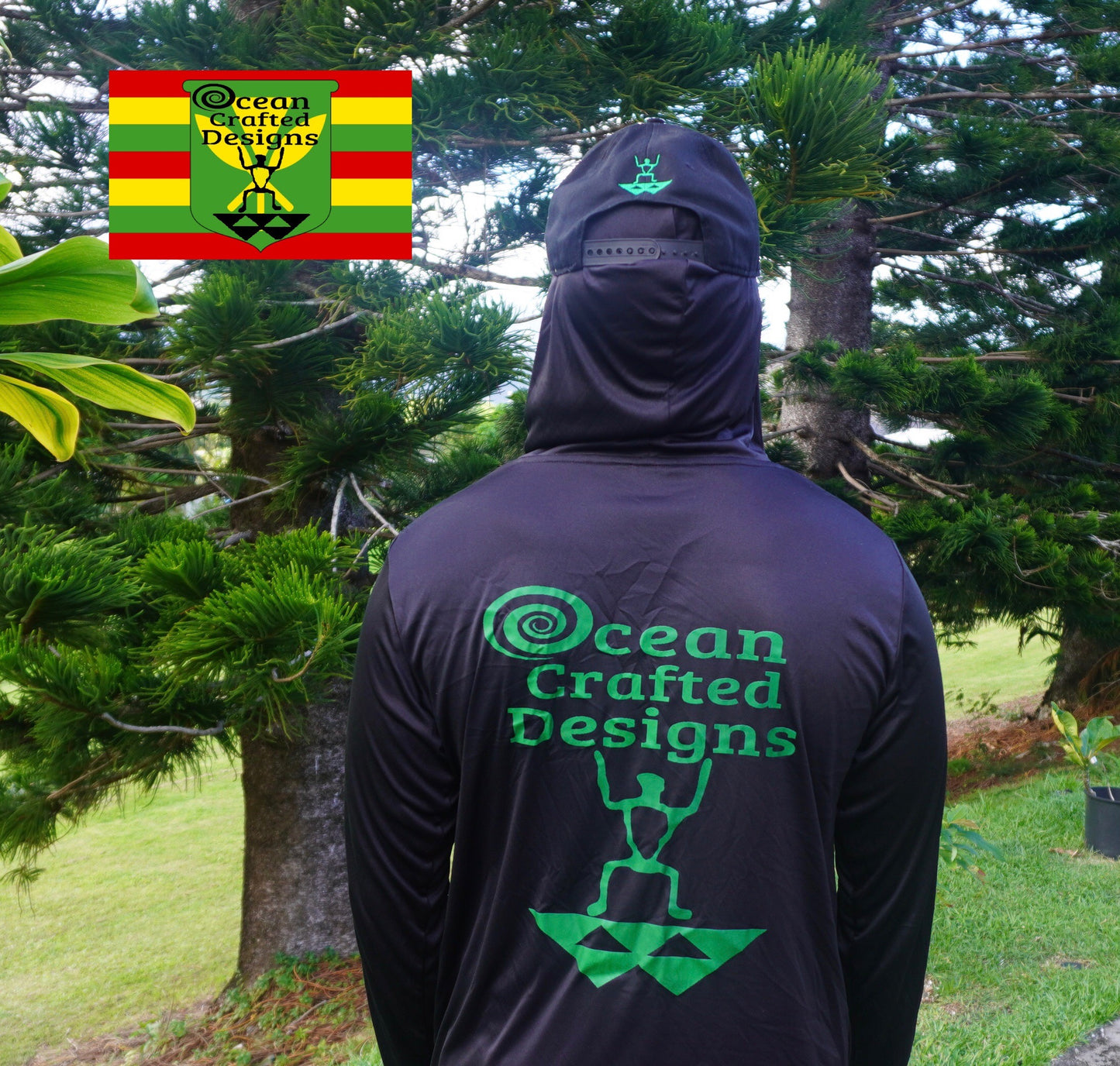 OCD Hawaii... DryFit Longsleeve "ALOHA Red Star" Hoodie