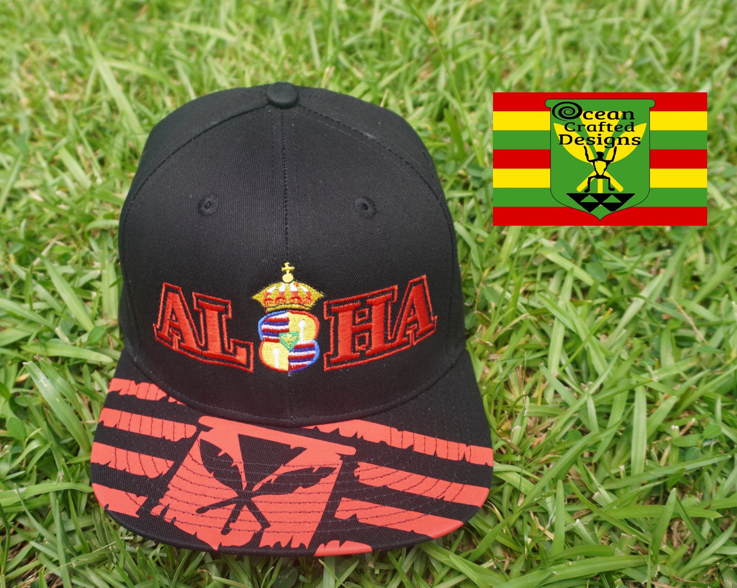 Red & Black "ALOHA" Hat