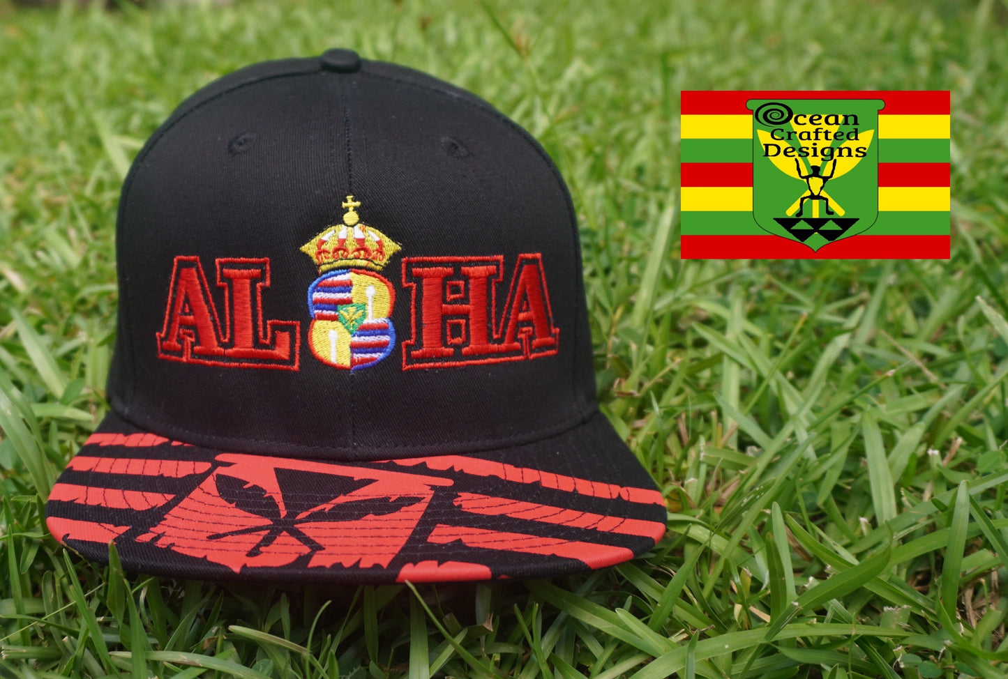 Red & Black "ALOHA" Hat